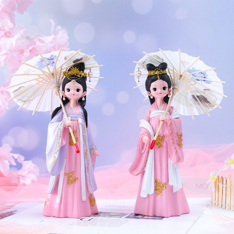 汉服古装女孩颜如玉系列古风少女心房间家居布置梳妆台装饰摆件