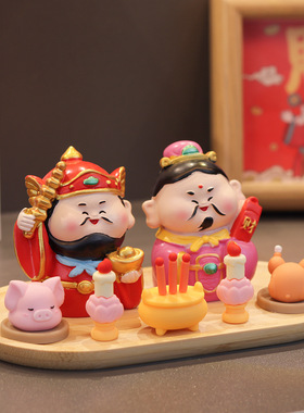 五路财神摆件办公桌家居桌面装饰品树脂工艺创意礼物摆件