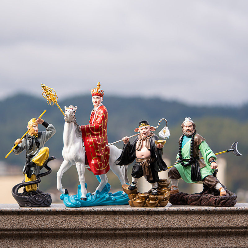 西游记师徒四人摆件手办孙悟空猪八戒唐僧沙僧中式家居人物摆设