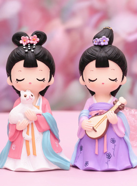 古风唐小媚摆件女孩故宫文创礼品人偶中国风装饰品礼物少女心娃娃