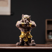 创意肌肉生肖虎年吉祥物家居桌面办公室装 饰招财镇宅陶瓷老虎摆件