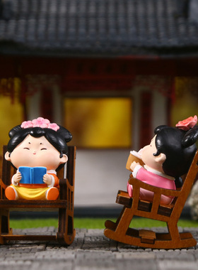 唐仕女摆件古风女孩桌面装饰品西安文创纪念品洛阳新年礼物送女生