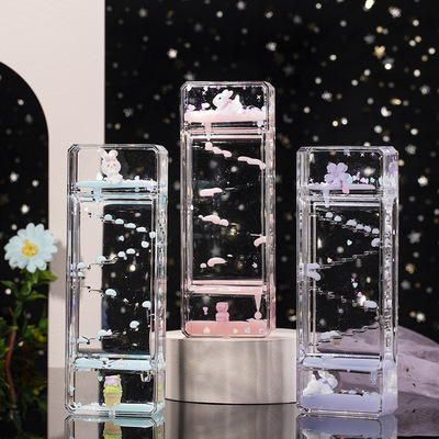 液体流沙沙漏摆件阶梯油漏楼梯滴漏玩具水滴解压滑梯计时器儿童