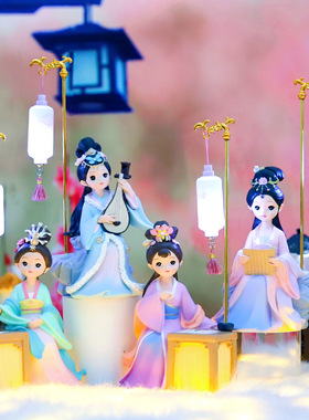 古典美女古风少女系列格格汉服女孩摆件复古装饰品送女生生日礼物