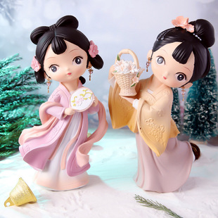 古风汉服女孩仙瑶公主人物侍女手办桌面装饰摆件西安文创纪念品