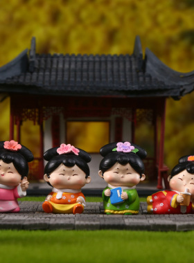 国潮古风大唐仕女糖格格桌面装饰摆件西安文创纪念品创意女生礼物