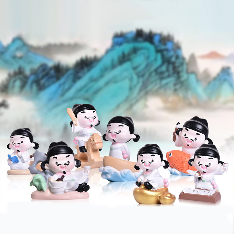 中国风盲盒诗仙李白创意手办桌面古风装饰摆件景区学校周边礼物