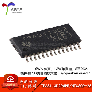 原装正品 TPA3113D2PWPR HTSSOP-28 单声道D类音频放大器芯片