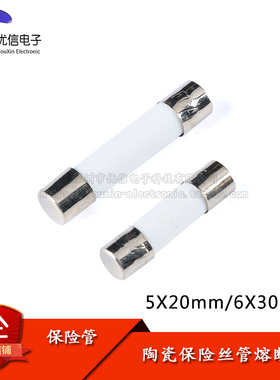 陶瓷保险丝管熔断器 5*20mm 6*30mm 1A 2A 3A 4A 5A 6A-20A 250V
