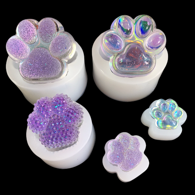 钻石猫爪模具水晶滴胶镜面小闪闪流沙硅胶手工diy摆台 钥匙吊坠