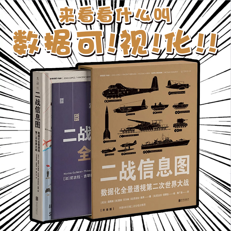 【升级版无刷边】二战信息图：新增4米长巨幅战事表，数据化全景透视第二次世界大战50+主题300+幅图表，百科全书式图解二战 书籍/杂志/报纸 世界通史 原图主图