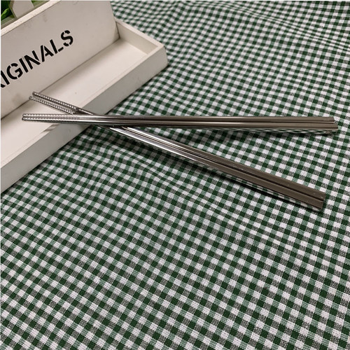 0筷子外贸家用中式方形金属防烫