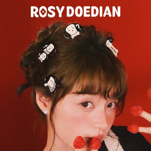 ROSYDOEDIAN撇起发夹可爱狗狗图案无痕刘海边夹碎发可爱侧边发夹