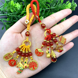 吞金兽钥匙挂件中国风个性包挂件复古珐琅车挂吊坠钥匙扣挂饰礼品