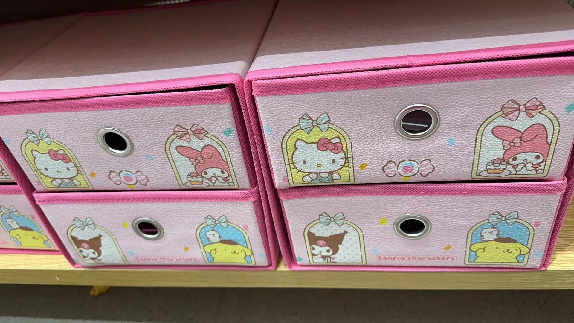 名创优品miniso三丽鸥系列提手试插袋桌面布艺收纳盒少女杂物收纳