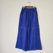 Z家春秋季 潮 男女撞色口袋设计松紧腰宽松显瘦休闲裤 工装 风阔腿裤