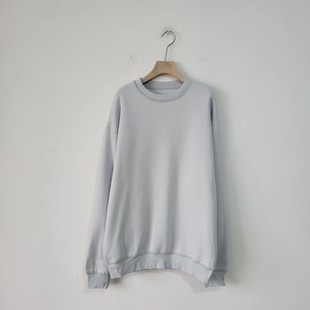 宽松百搭通勤上衣浅灰色 休闲风圆领套头卫衣女长袖 5款 日单春秋季