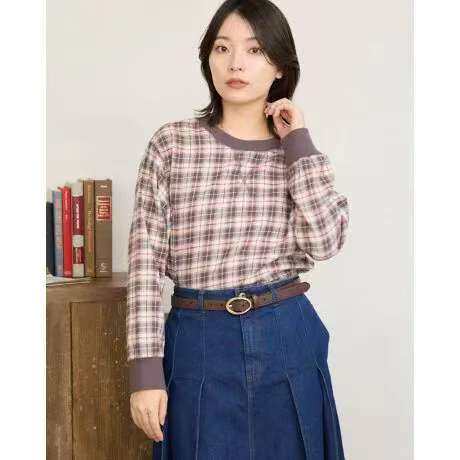 日单春秋季圆领格子长袖套头衫女宽松显瘦贵牌上衣学院风打底衫女,女装/女士精品,汉服上装,淘宝优惠券,粉丝福利购,淘宝优惠卷
