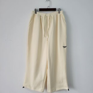 裤 女直筒工装 日单文艺复古宽松休闲卡其色松紧腰抽绳阔腿裤 5款