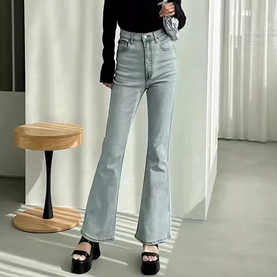 CU522日单春夏季高腰显瘦G*L新款学院风喇叭裤女生长款弹力牛仔裤,女装/女士精品,汉服裤装,淘宝优惠券,粉丝福利购,淘宝优惠卷