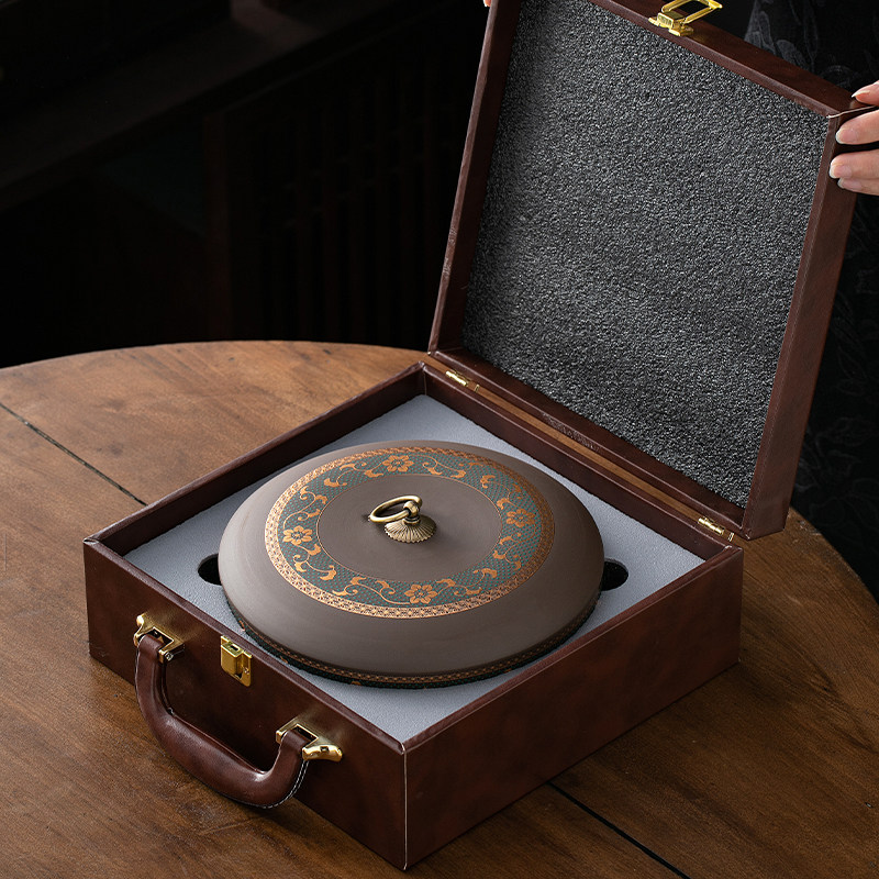 357克空礼盒定制茶饼罐紫砂