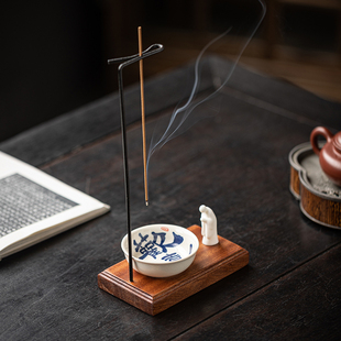 线香香插底座香薰炉倒挂香器家用室内檀香夹立香炉禅意创意点香托