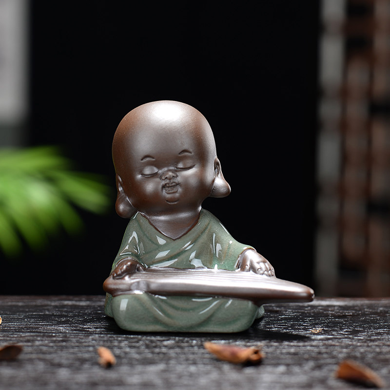 茶宠摆件精品紫砂可养创意小和尚茶宠摆件