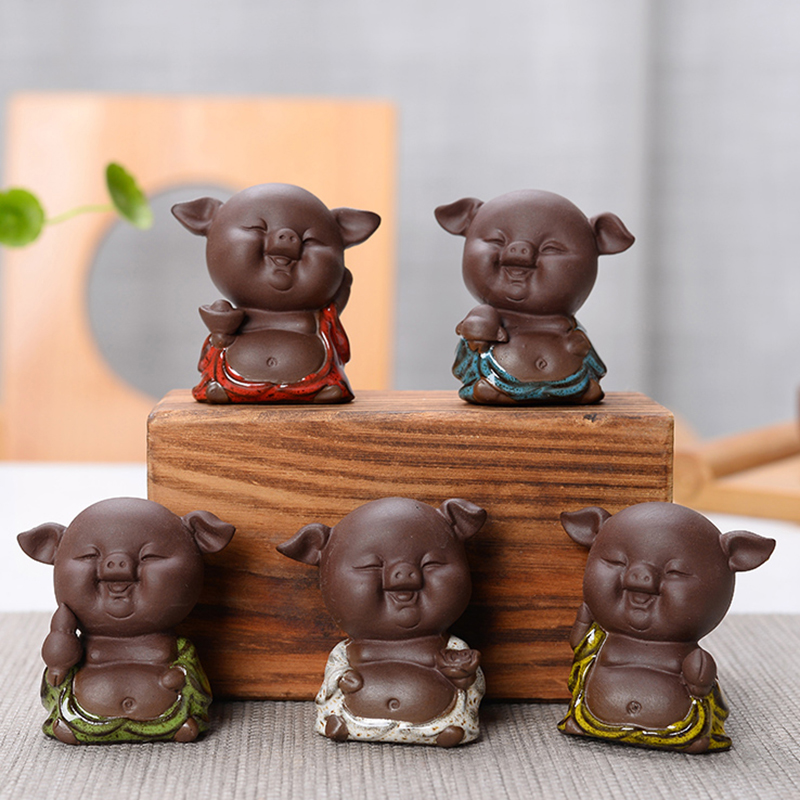 招财创意精品指尖五福茶宠摆件