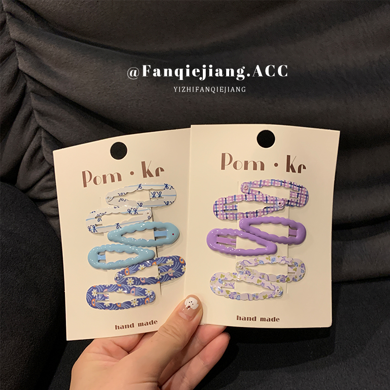 韩国清新碎花发夹侧边小夹子头饰发卡刘海夹一字夹碎发夹卡子