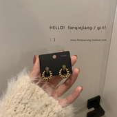 vintage做旧耳钉耳环女复古港风韩国气质网红2020新款
