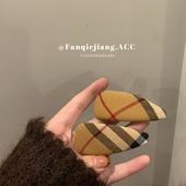 一只番茄酱ins风韩国格纹布艺bb夹女发夹甜美时尚 侧边刘海夹发饰