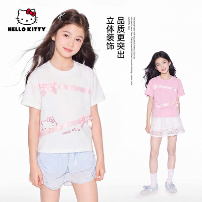 HelloKitty品牌夏季女童女宝时尚休闲T恤儿童上衣AC5221MK295