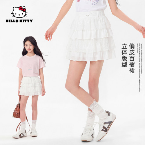 Hellokitty夏季新款女童时尚百搭蛋糕裙中大童半身裙AC6226MK718