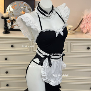 Nicelaisiii乖乖女友 女仆风家居服显瘦性感约会睡衣 甜美新中式