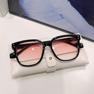 墨镜女高级感渐变粉色眼镜ins网红大脸显瘦防紫外线圆脸太阳镜男