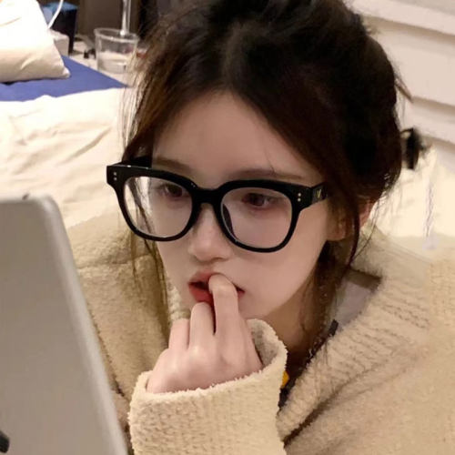 伪素颜黑框眼镜女大脸显瘦近视镜