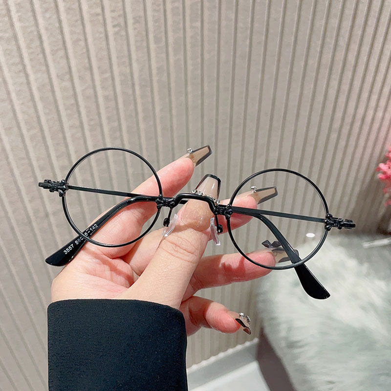 复古小框圆形黑框眼镜男潮斯文金丝框小脸平光镜男女近视眼镜框架,ZIPPO/瑞士军刀/眼镜,眼镜架,淘宝优惠券,粉丝福利购,淘宝优惠卷