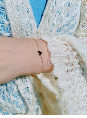 定制迷你18K金色小爱心简约百搭细手链女不掉色小众设计精致礼物