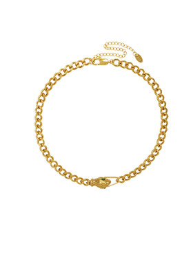 七夕礼物灵蛇衔尾ins嘻哈冷淡风颈链高级设计感男女网红锁骨链