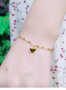 定制超闪迷你18K金色甜美小爱心细手链 女网红ins不掉色闺蜜礼物