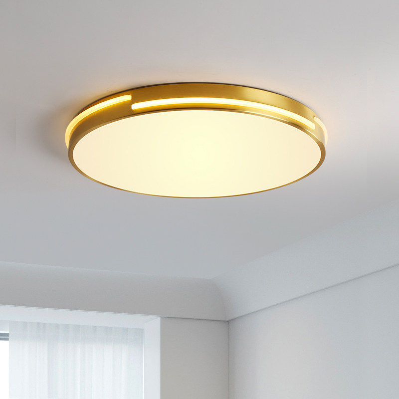 全铜超薄led吸顶灯 卧室餐厅房间阳台灯北欧简约现代走廊过道灯具