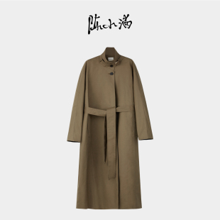 全棉长袖 新款 外套 风衣女2026春季 陈小满原创设计立领长款