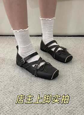 复古做旧休闲运动芭蕾舞鞋