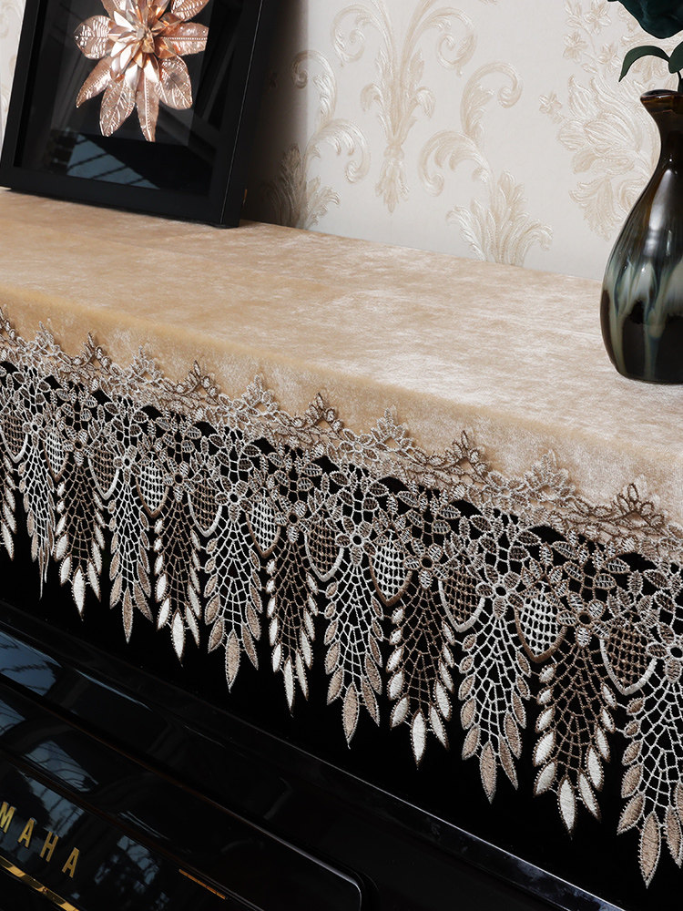 欧式钢琴罩半罩子新款现代简约钢琴披盖布防尘布艺琴布电子琴盖巾