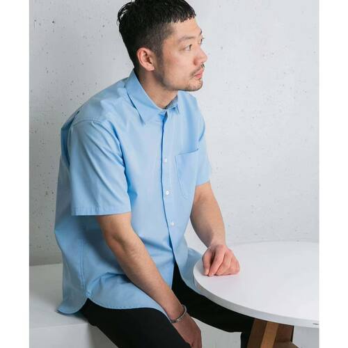 6600日元夏季男士蓝色短袖衬衫2026新款休闲透气贵牌棉质翻领衬衣