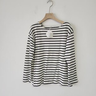 上衣 T恤女宽松休闲百搭圆领针织衫 5款 日系简约条纹长袖