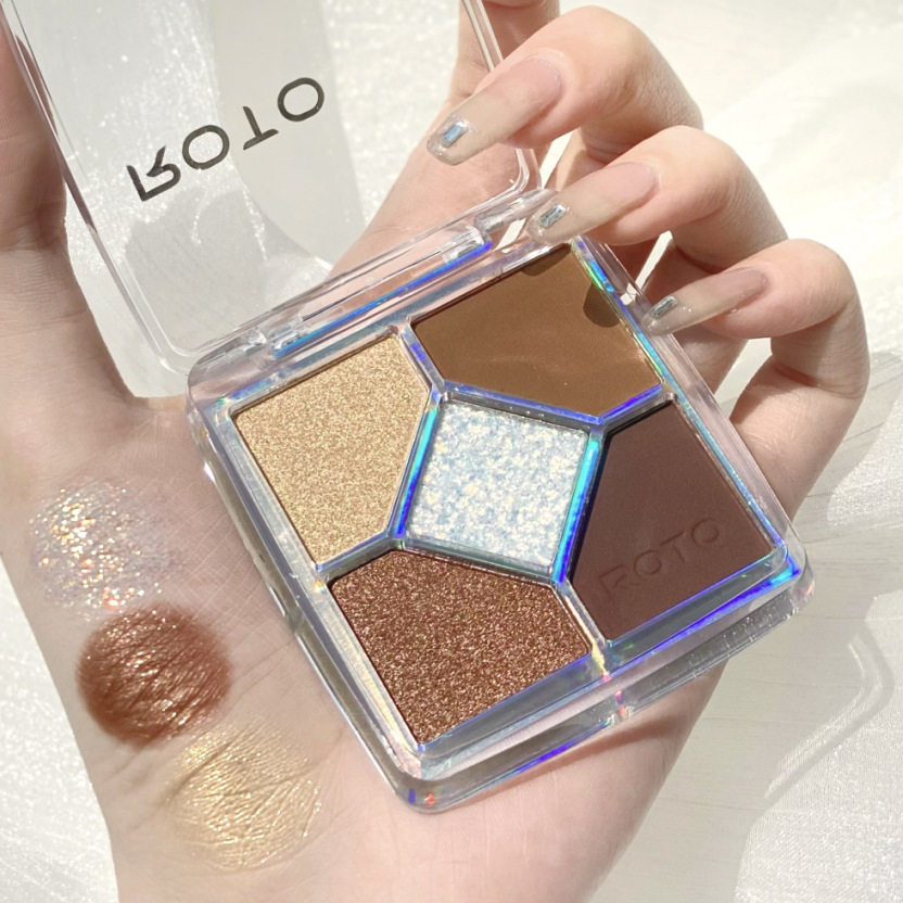 ROTO Mini Colored Eye shadow 5 color Sequins Glitter powder Pearl Matte Gongge Eye shadow Earth colorsin the Makeup/Perfume/Beauty tools , Eyeshadow  category - from Buy2taobao.com to provide professional Taobao agent buy service
