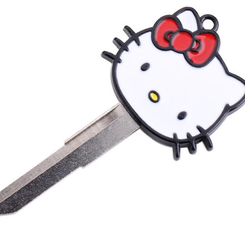 家用钥匙改装HelloKitty猫雅迪九号小牛电动车门钥匙柄替换头可爱