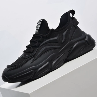 子男增高老爹鞋 春季 休闲百搭网面黑色鞋 运动鞋 新款 男鞋 潮透气男士