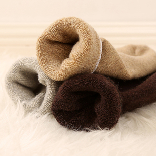 秋冬季羊毛袜女加厚保暖纯色简约中筒韩版堆堆袜学院风日系羊绒袜